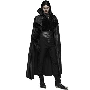 PUNK RAVE Long Manteau Cape Gothique Victorien ‘Illuminati’ Noir magasin en ligne france 24