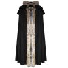 en promotion PUNK RAVE Longue Cape Homme ‘Black Foxa’ Noire 38