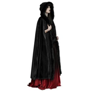 garantie de qualité PUNK RAVE Longue Cape ‘Orphelia’ Noire 19