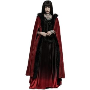 marque moins cher PUNK RAVE Longue Cape ‘Orphelia’ Rouge 14