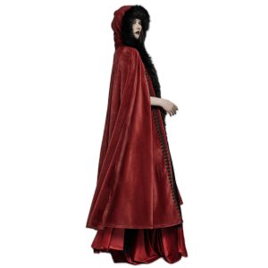 marque moins cher PUNK RAVE Longue Cape ‘Orphelia’ Rouge 20