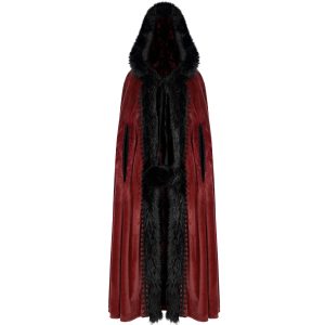 marque moins cher PUNK RAVE Longue Cape ‘Orphelia’ Rouge 22