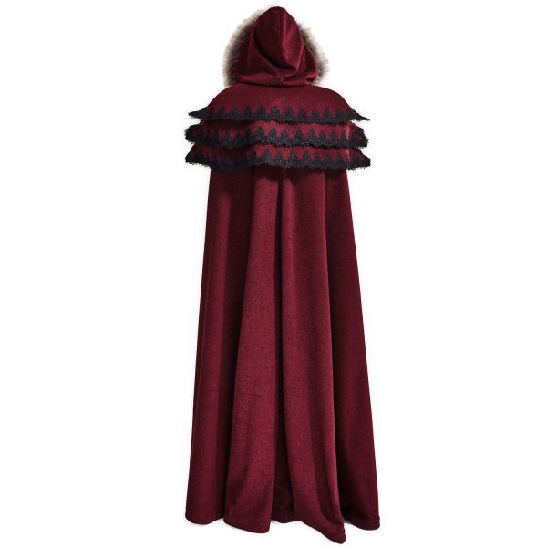 marque pas cher PUNK RAVE Longue Cape Pour Femmes ‘Foxa’ Rouge 4