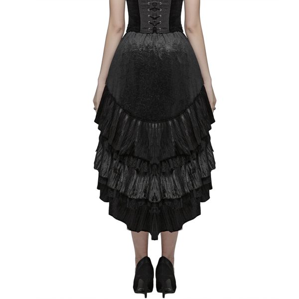 Nouvelle tendance PUNK RAVE Longue Jupe Victorienne ‘Maelyss’ Noire 5