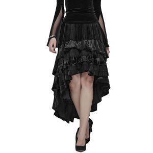 Nouvelle tendance PUNK RAVE Longue Jupe Victorienne ‘Maelyss’ Noire 24