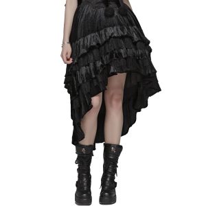 Nouvelle tendance PUNK RAVE Longue Jupe Victorienne ‘Maelyss’ Noire 26