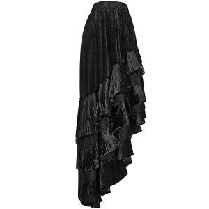 Nouvelle tendance PUNK RAVE Longue Jupe Victorienne ‘Maelyss’ Noire 32