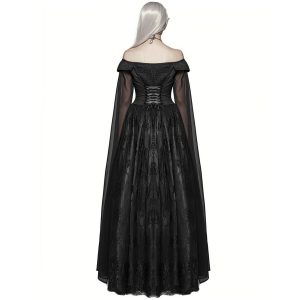 remise en ligne PUNK RAVE Longue Robe ‘Celestia’ Noire 18