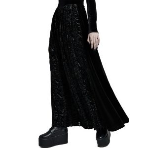 PUNK RAVE Longue Robe ‘Cyrielle’ En Velours Noir outlet 44