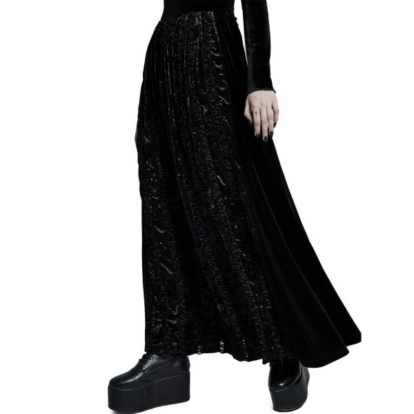 PUNK RAVE Longue Robe ‘Cyrielle’ En Velours Noir outlet 13