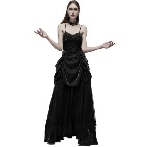 soldes pas cher PUNK RAVE Longue Robe ‘Druscillia’ Noire 22