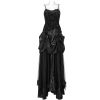 soldes pas cher PUNK RAVE Longue Robe ‘Druscillia’ Noire 53