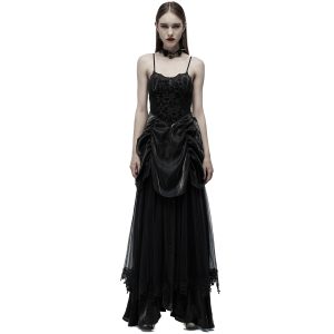 soldes pas cher PUNK RAVE Longue Robe ‘Druscillia’ Noire 28