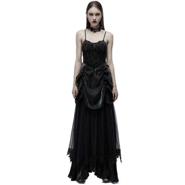 soldes pas cher PUNK RAVE Longue Robe ‘Druscillia’ Noire 6