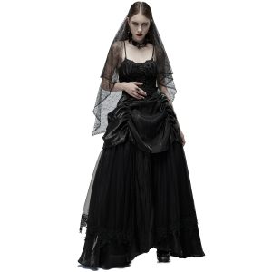 soldes pas cher PUNK RAVE Longue Robe ‘Druscillia’ Noire 30