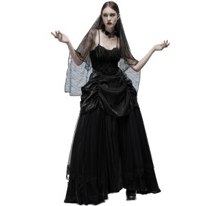 soldes pas cher PUNK RAVE Longue Robe ‘Druscillia’ Noire 34