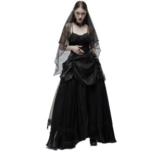 soldes pas cher PUNK RAVE Longue Robe ‘Druscillia’ Noire 36