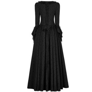 achat pas cher PUNK RAVE Longue Robe ‘Metzli’ Noire 26