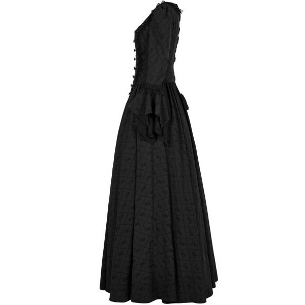 achat pas cher PUNK RAVE Longue Robe ‘Metzli’ Noire 9