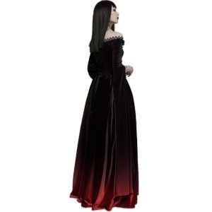 PUNK RAVE Longue Robe ‘Orphelia’ Noire Et Rouge soldes 18