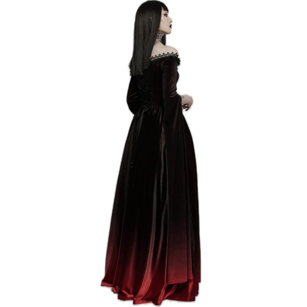 PUNK RAVE Longue Robe ‘Orphelia’ Noire Et Rouge soldes 4