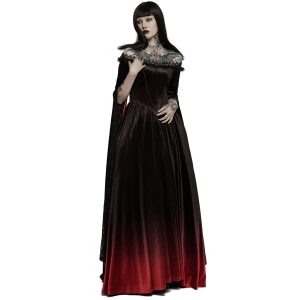 PUNK RAVE Longue Robe ‘Orphelia’ Noire Et Rouge soldes 20