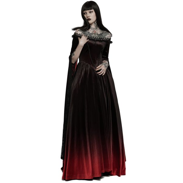 PUNK RAVE Longue Robe ‘Orphelia’ Noire Et Rouge soldes 5