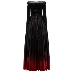 PUNK RAVE Longue Robe ‘Orphelia’ Noire Et Rouge soldes 28