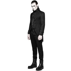 PUNK RAVE Longue Veste ‘Black Cardinal’ En Brocart Noir Acheter Maintenant 23