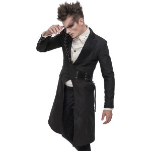 DEVIL FASHION Longue Veste ‘Cryock’ Noire site soldes 29