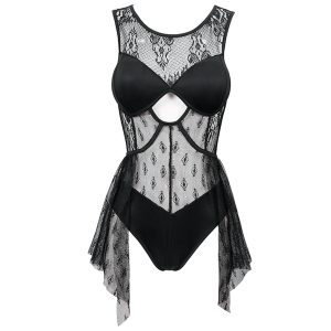 exclusivement disponibles DEVIL FASHION Maillot De Bain ‘Finely Gothic’ Noir 42