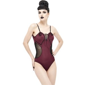 garantie de qualité DEVIL FASHION Maillot De Bain ‘Hand-Cranked’ Bordeaux Et Noir 21