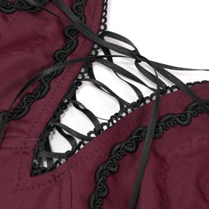 garantie de qualité DEVIL FASHION Maillot De Bain ‘Hand-Cranked’ Bordeaux Et Noir 47