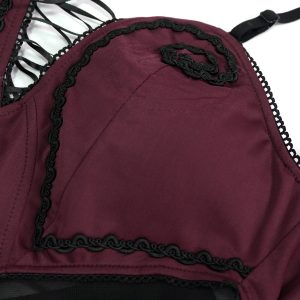 garantie de qualité DEVIL FASHION Maillot De Bain ‘Hand-Cranked’ Bordeaux Et Noir 49