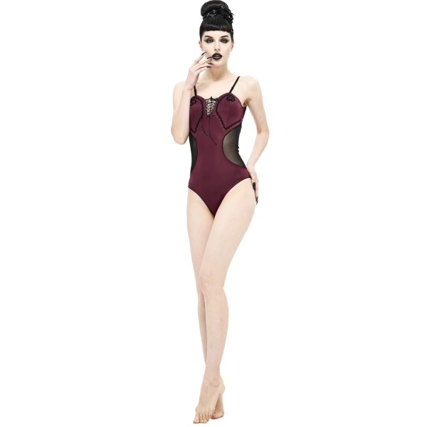 garantie de qualité DEVIL FASHION Maillot De Bain ‘Hand-Cranked’ Bordeaux Et Noir 7