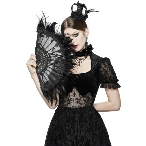 Dernières Nouveautés DEVIL FASHION Éventail ‘Drocku’ Noir Avec Plumes 21