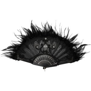 Dernières Nouveautés DEVIL FASHION Éventail ‘Drocku’ Noir Avec Plumes 31