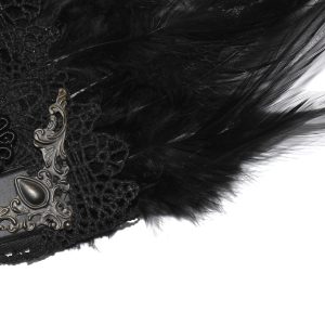 Dernières Nouveautés DEVIL FASHION Éventail ‘Drocku’ Noir Avec Plumes 35