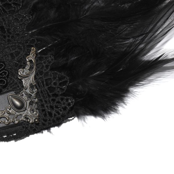 Dernières Nouveautés DEVIL FASHION Éventail ‘Drocku’ Noir Avec Plumes 10