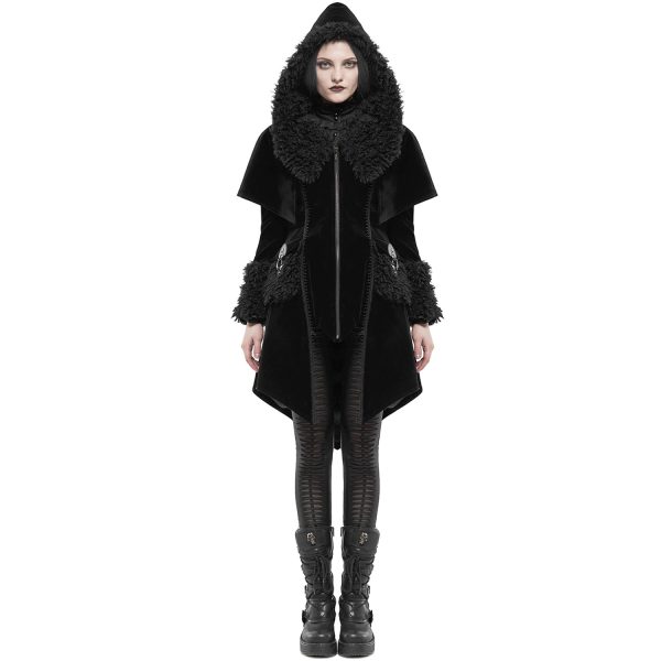 PUNK RAVE Manteau Gothic Lolita ‘Witchnight’ Noir à Capuche luxe soldes 3