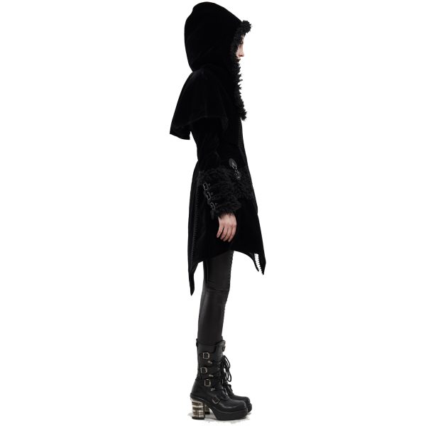 PUNK RAVE Manteau Gothic Lolita ‘Witchnight’ Noir à Capuche luxe soldes 5