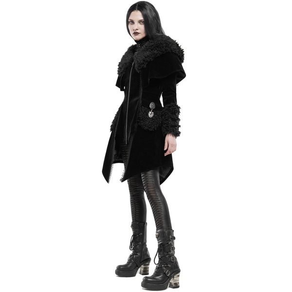 PUNK RAVE Manteau Gothic Lolita ‘Witchnight’ Noir à Capuche luxe soldes 6