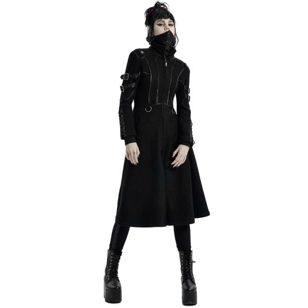 prix le plus bas PUNK RAVE Manteau Gothique ‘Bellona’ Noir 3