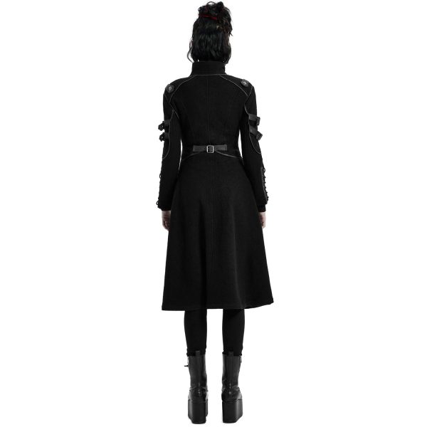 prix le plus bas PUNK RAVE Manteau Gothique ‘Bellona’ Noir 4