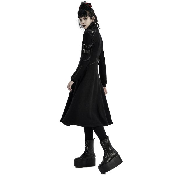 prix le plus bas PUNK RAVE Manteau Gothique ‘Bellona’ Noir 5