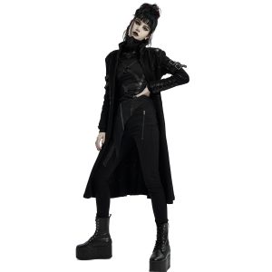 prix le plus bas PUNK RAVE Manteau Gothique ‘Bellona’ Noir 35