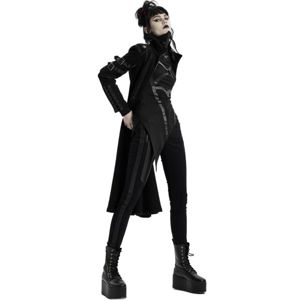 prix le plus bas PUNK RAVE Manteau Gothique ‘Bellona’ Noir 10