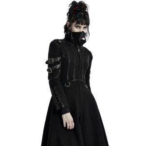 prix le plus bas PUNK RAVE Manteau Gothique ‘Bellona’ Noir 39