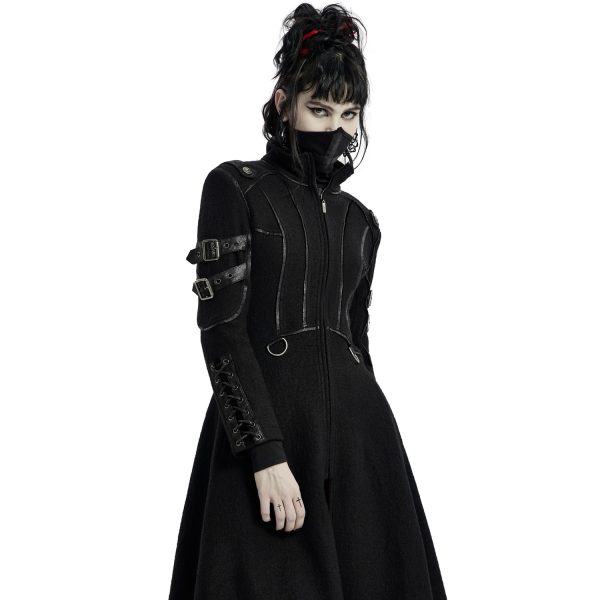 prix le plus bas PUNK RAVE Manteau Gothique ‘Bellona’ Noir 11