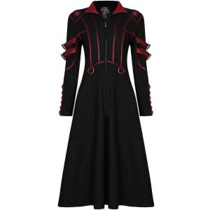 PUNK RAVE Manteau Gothique ‘Bellona’ Noir Et Rouge magasin pour 44